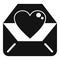 Envelope heart invitation icon simple vector. Event planner
