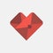 Envelope heart shaped mail icon design template. Colorful sign. May be used in medical, dating, Valentines Day and wedding design