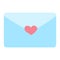 Envelope with heart stamp, love letter design element for Valentines Day, romantic icon vector
