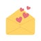 envelope hearts letter love and romance in cartoon style