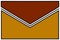 Envelope icon: brown and dijon mustard with black and white gum fold and white borders