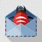 Envelope icon with bug inside in flat style on transparent background. Concept of an email with a malicious attachment