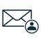 Envelope icon flat transparent contact round
