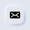 Envelope icon. Mail icon. Neumorphic UI UX white user interface web button. Neumorphism. Vector EPS 10