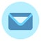 Envelope Icon Mail Post Letter Button On Blue Background