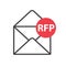 Envelope icon and RFP Request For Proposal acronym