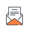 Envelope with letter orange icon