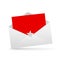 Envelope letter and red paper