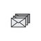 Envelope letters filled outline icon