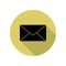 the envelope long shadow icon. Simple glyph, flat vector of web icons for ui and ux, website or mobile application