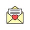 Envelope love letter icon. valentine and wedding concept graphic illustration. simple clean monoline symbol design