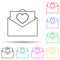 envelope with love letter multi color style icon. Simple thin line, outline vector of valentine icons for ui and ux, website or