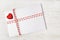 Envelope Mail Red Heart, Ribbon. Valentine Day, Love, Wedding Concept