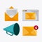 Envelope megaphone mail icon