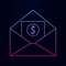 Envelope with money nolan icon. Simple thin line, outline vector of banking icons for ui and ux, website or mobile application