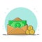 Envelope Money Vector Design Conceptual