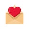 envelope with one heart coming out of it