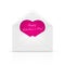 Envelope with pink Valentines heart