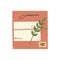 Envelope with postage stamp and paper blank with romantic message and plant