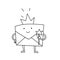 Envelope Princess character scetch. Favorite letter in the mail. Mailing subscription.