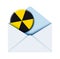Envelope with radioactive sign