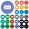 Envelope round flat multi colored icons