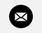 Envelope Round Icon Mail Email Letter Message Circle Circular Button App Post Postal Newsletter Black Shape Vector Sign Symbol