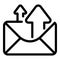 Envelope sending icon, outline style