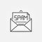 Envelope with Spam vector outline icon or design element