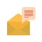 Envelope with speech bubble isolated icon