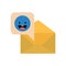 Envelope with speech bubble isolated icon