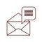 Envelope with speech bubble isolated icon