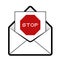 Envelope with stop message