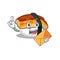 With envelope sushi unagi isolated in the cartoon