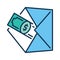 Envelope with USD Money vector Bribe concept colored icon