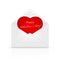 Envelope with Valentines heart