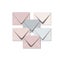 Envelopes in pastel colours, nesting letters in blue, pink, beige colors. Concept of inbox, mailing, writing, subscription and