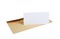 Envelpe and white card empty sheet isolated.Mail blank,white page,postal card