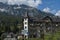 Environment on the circular motion in road of Cortina d`Ampezzo, Dolomiti, mountain, Alps, Veneto