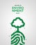 Environment Day card of green leaf finger print