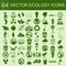 Environment, ecology icon set. Environmental risks, ecosystem