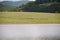 The environment and ecosystem, green meadow beside the lake with blue sky and clouds part 4