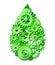 Environment green drop made of gears and cogs