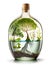 Environment Inside the Bottle With Water and Greenery Generative AI Illustration