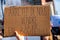 Environment protestor holds French sign