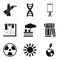 Environment study icons set, simple style