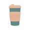 Environment thermo cup icon flat vector. Coffee bottle. Travel flask