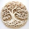 Environmental Art: Tree Carving On White Background