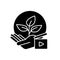 Environmental awareness videos black glyph icon