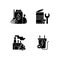 Environmental concern black glyph icons set on white space